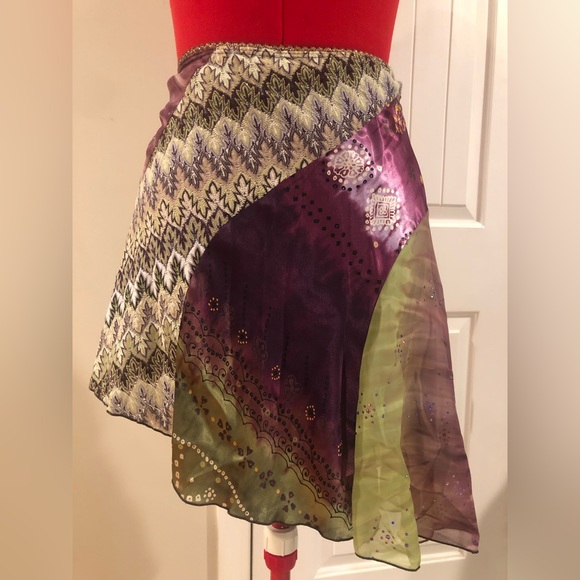 XOXO Couture Dresses & Skirts - XOXO Collection Y2K Satin Patchwork Asymmetrical Mini Skirt